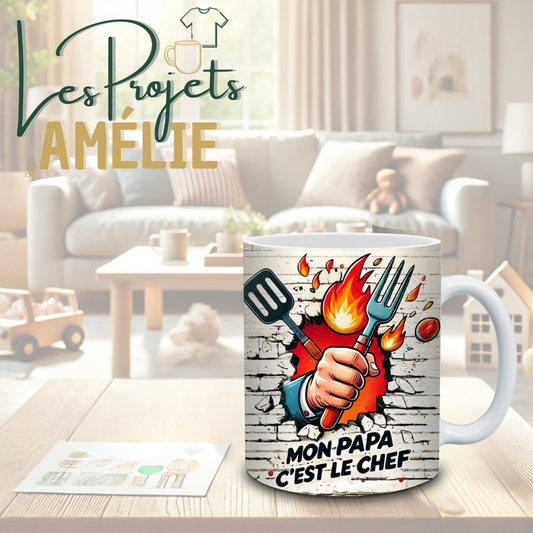 Tasse en céramique 15 oz – Papa C’est le Chef