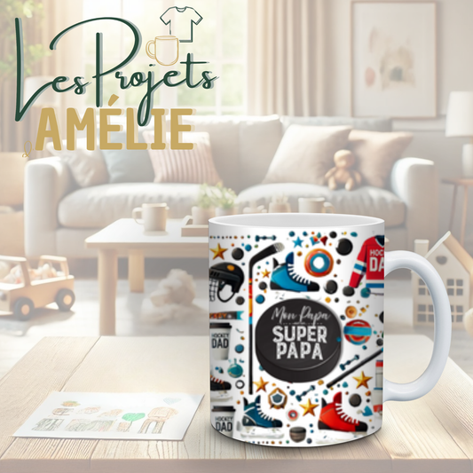 Tasse en céramique 15 oz – Papa Hockey