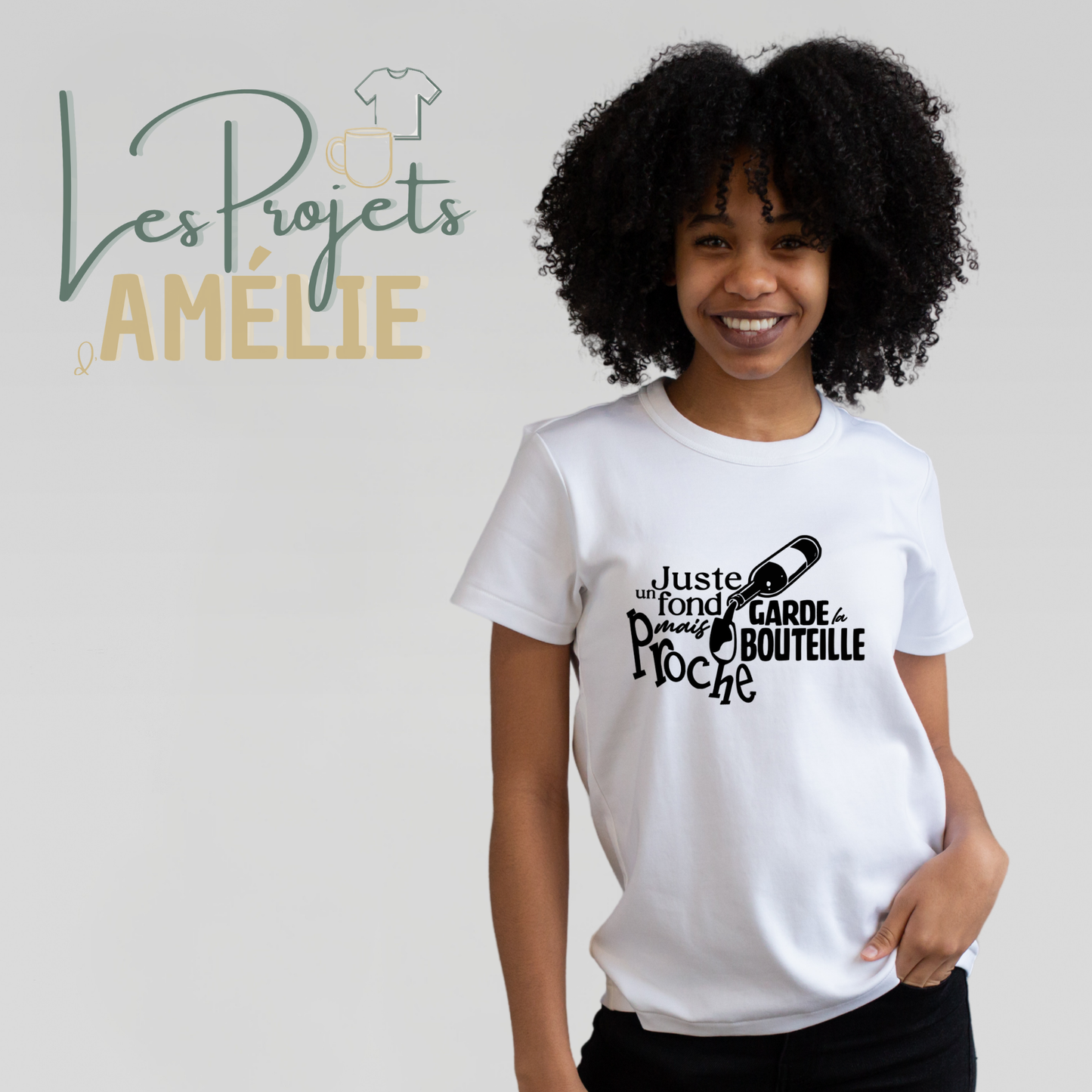 Juste un fond… mais garde la bouteille proche – T-shirt humoristique