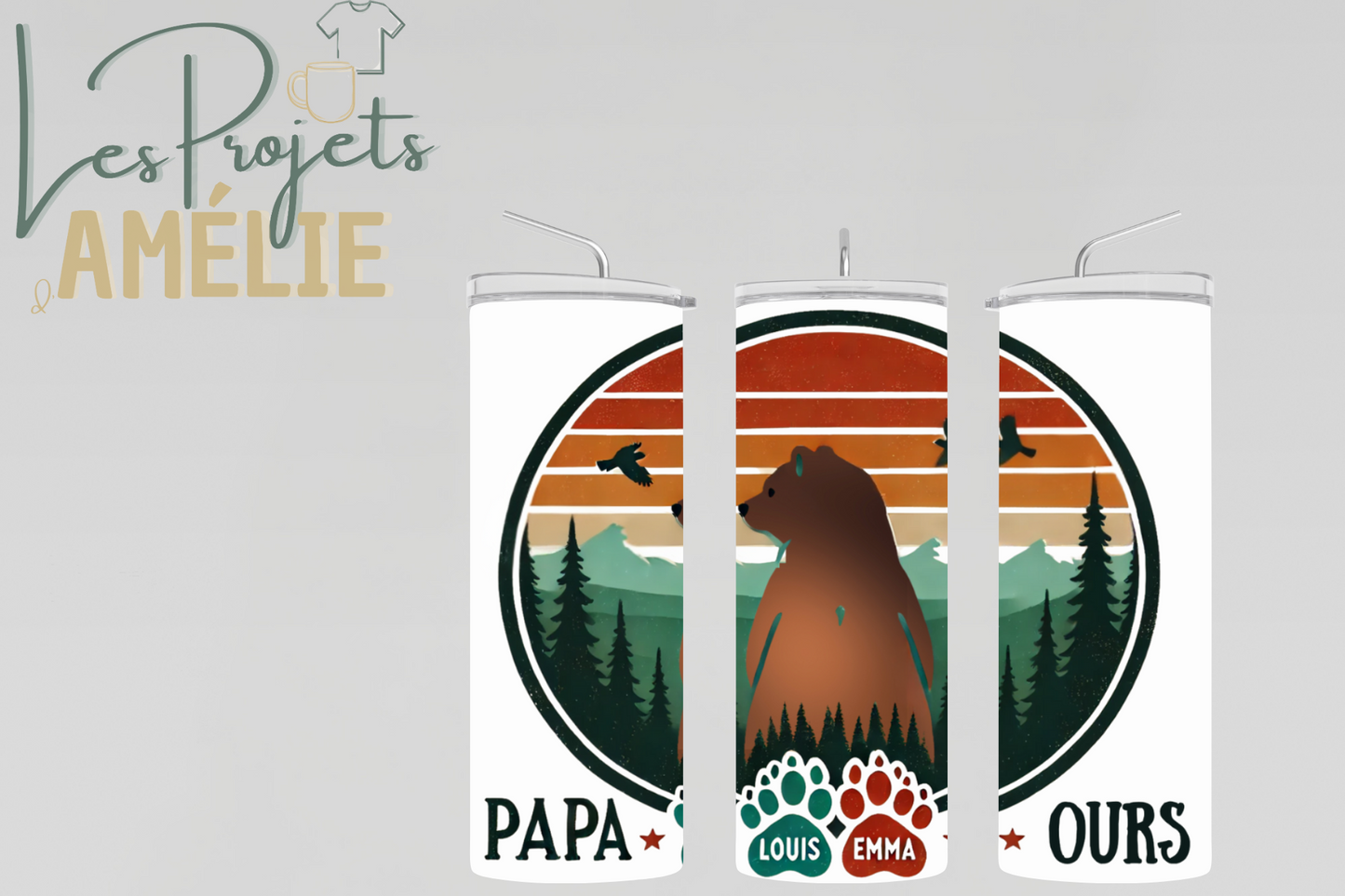 Papa Ours - Tasse personnalisée (céramique ou isotherme)