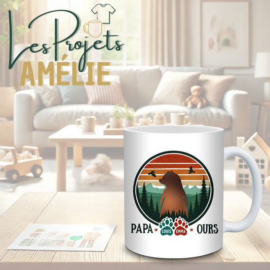 Papa Ours - Tasse personnalisée (céramique ou isotherme)